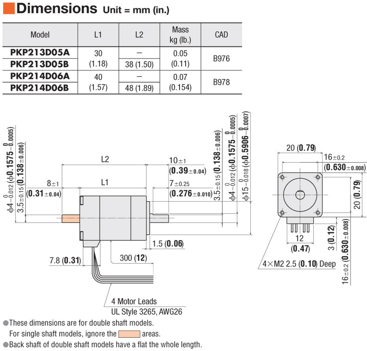 PKP213D05A - Dimensions