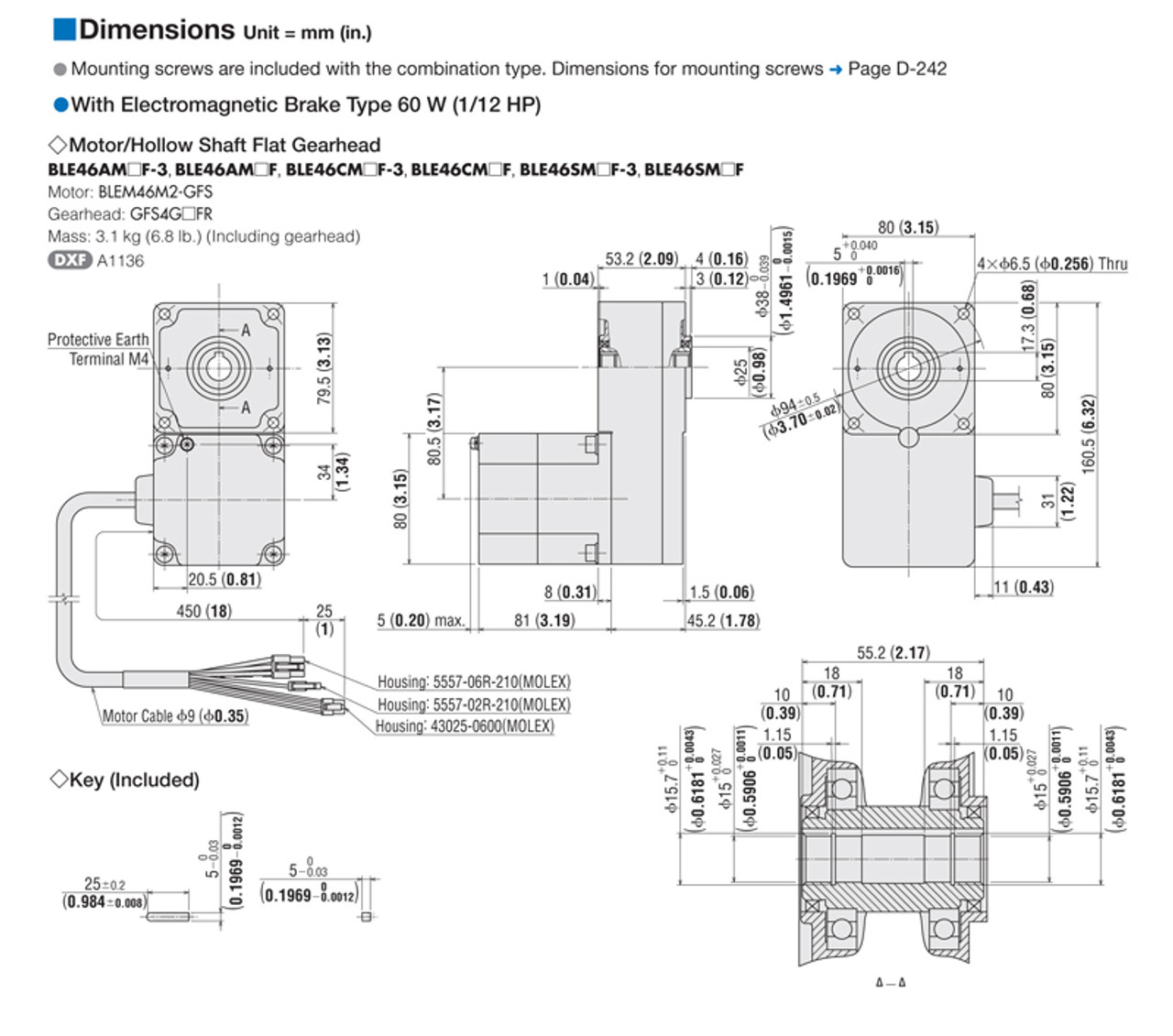 BLEM46M2-GFS / GFS4G15FR - Dimensions