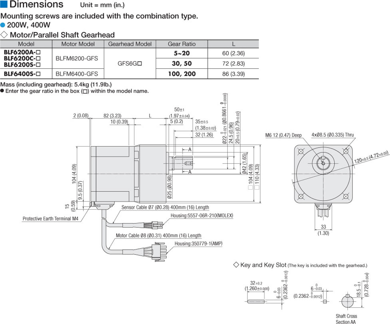 BLFM6400-GFS / GFS6G5 - Dimensions