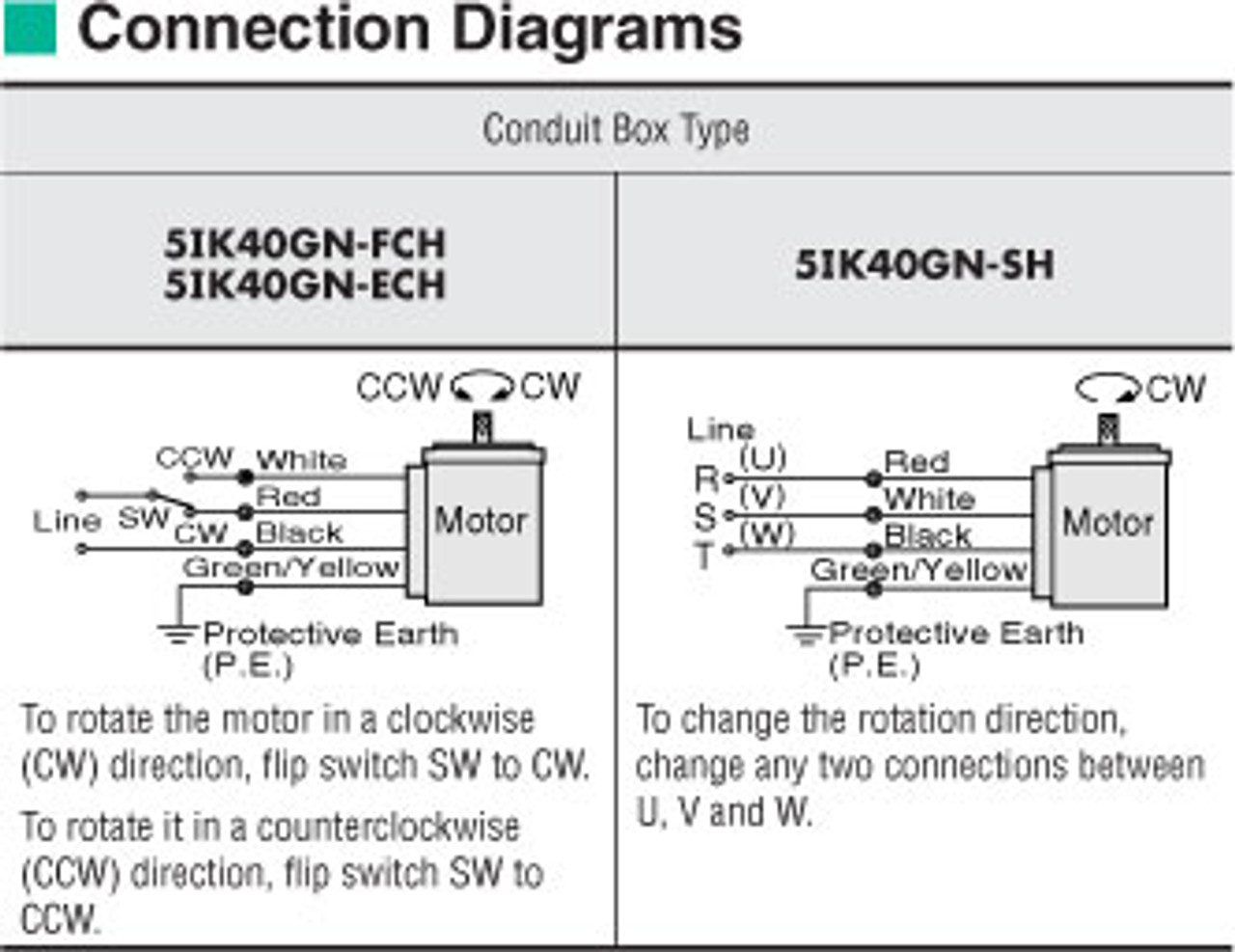 5IK40GN-ECH / 5GN90KA - Connection