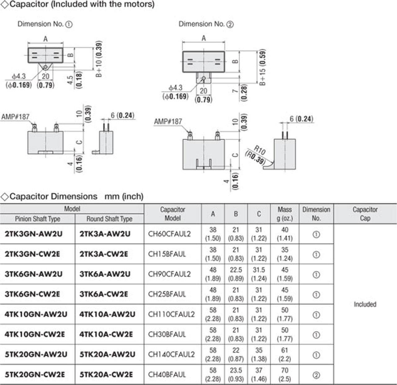 5TK20GN-CW2E / 5GN3.6SA - Capacitor