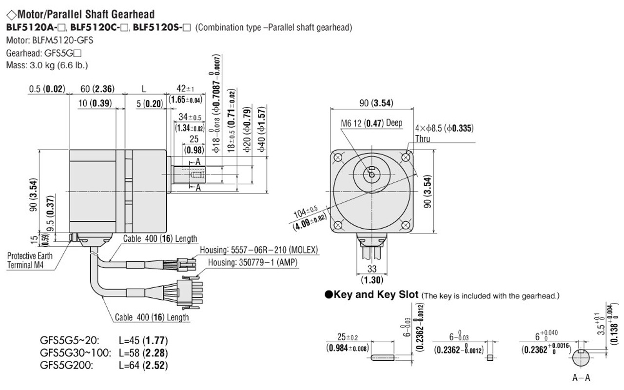 BLFM5120-GFS / GFS5G10 - Dimensions