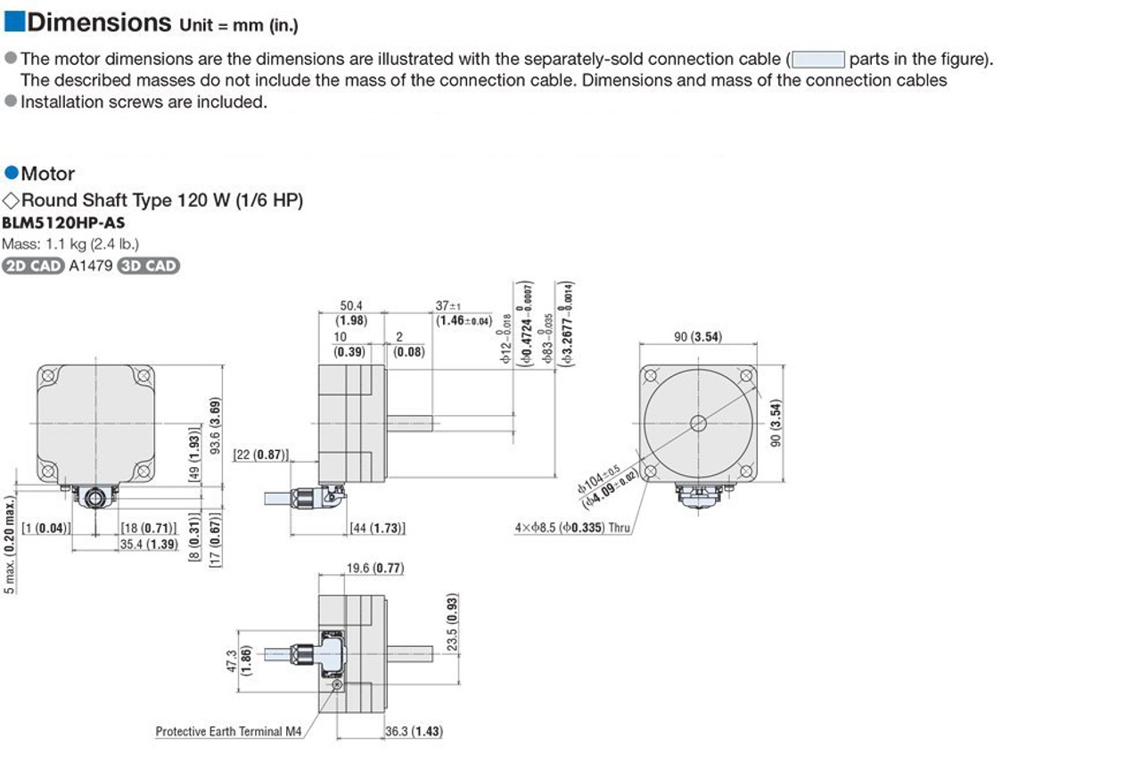 BLM5120HP-AS / BLE2D120-C - Dimensions