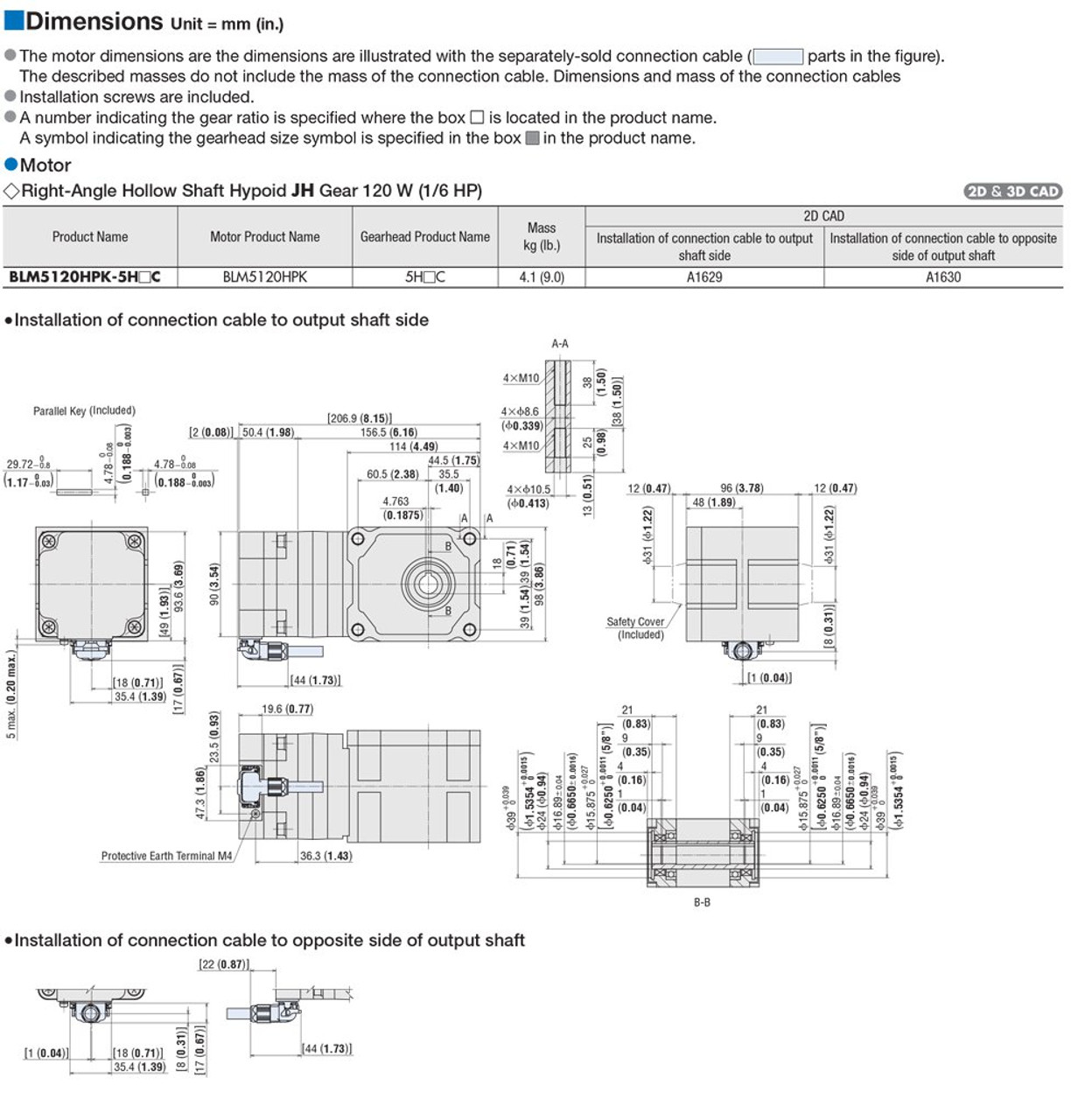 BLM5120HPK-5H100C / BLE2D120-A - Dimensions