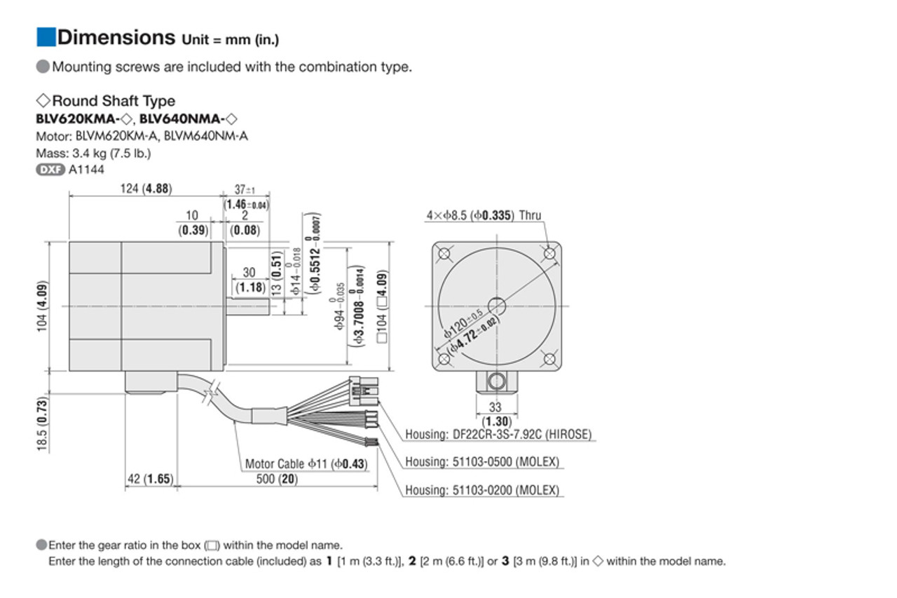 BLV620KMA-3 / OPX-2A - Dimensions