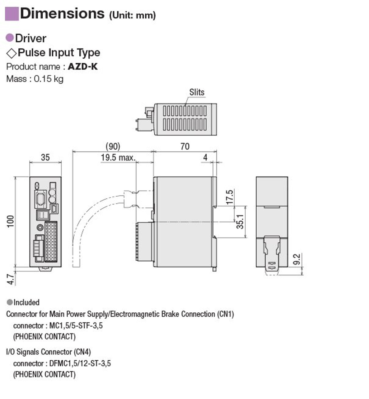 DRSM60-05A4AZAK / AZD-K - Dimensions