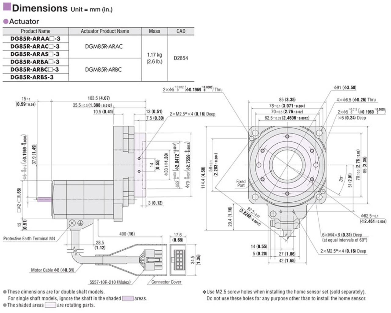 DGM85R-ARAC / ARD-CD - Dimensions