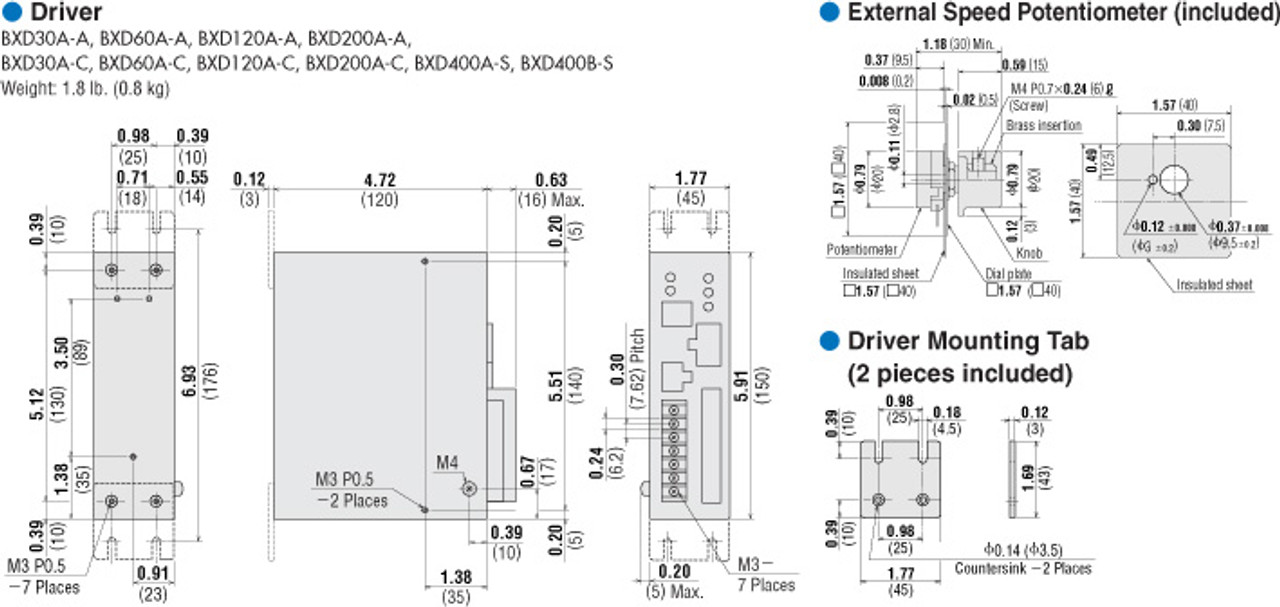 BXD400A-S - Dimensions