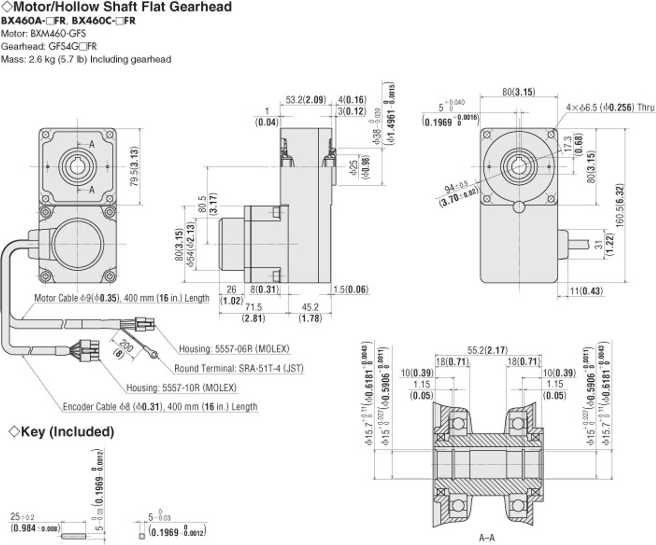 BXM460-GFS / GFS4G100FR - Dimensions
