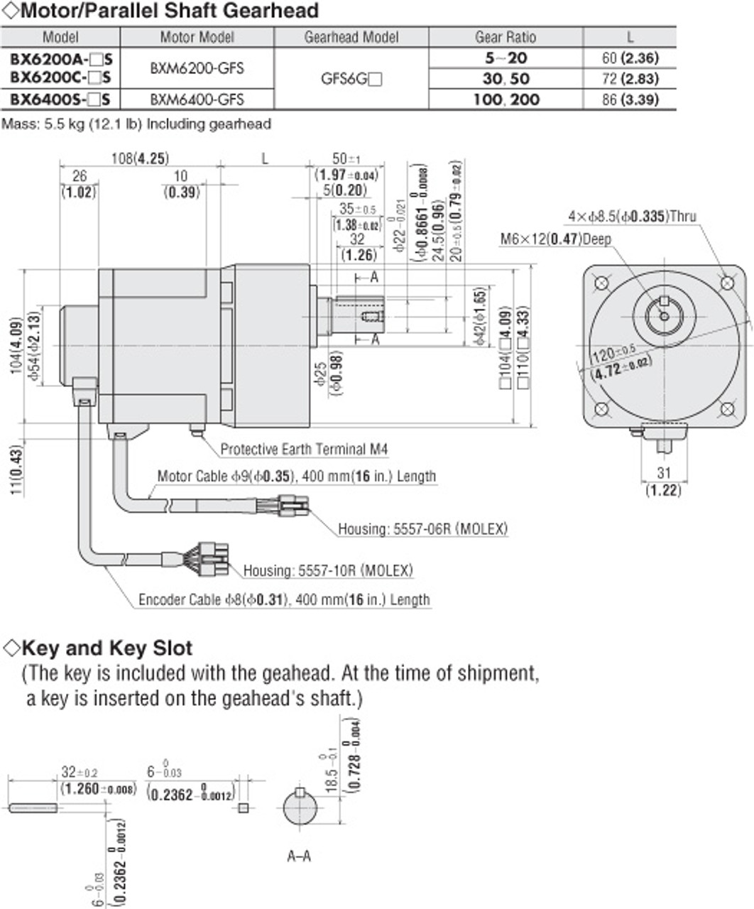 BXM6200-GFS / GFS6G5 - Dimensions