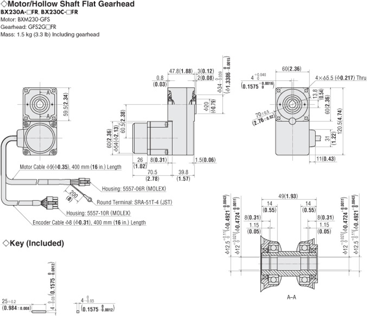 BXM230-GFS / GFS2G5FR - Dimensions