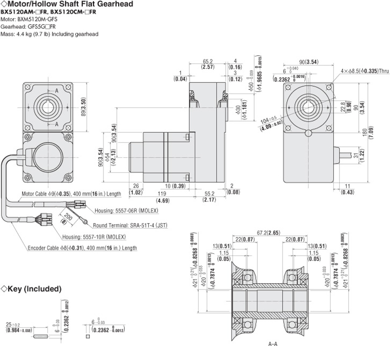 BXM5120M-GFS / GFS5G20FR - Dimensions