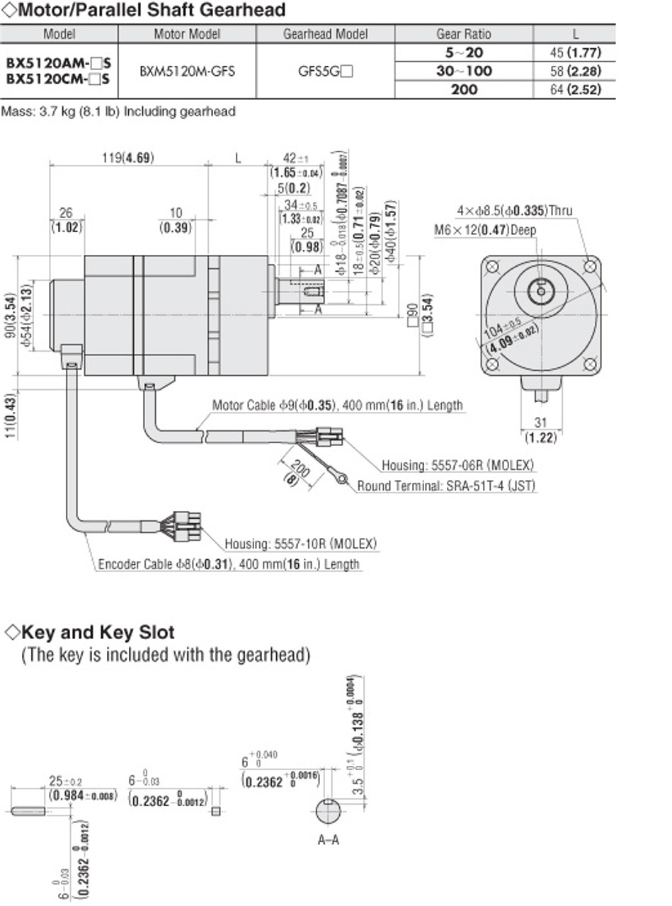 BXM5120M-GFS / GFS5G5 - Dimensions