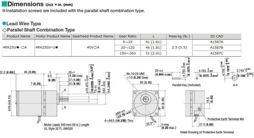 4RK25UC-50A - Dimensions