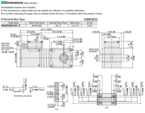 5IK40VKEST-5H20S - Dimensions