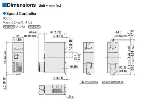 DSCI26EC-100-3V - Dimensions