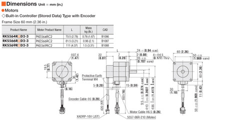 PKE564RC2 - Dimensions