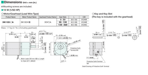 3IK15UA-6A - Dimensions