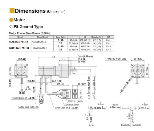 NXM610A-PS25 - Dimensions