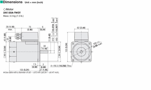 5IK150A-TW2T - Dimensions