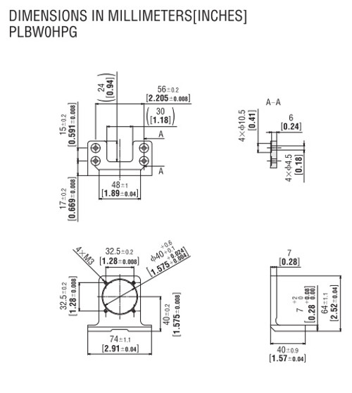 PLBW0HPG - Dimensions