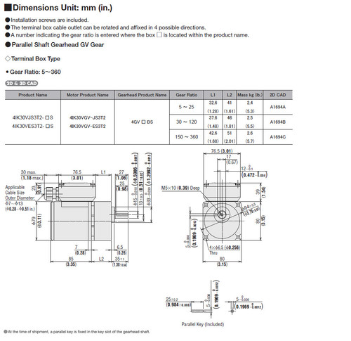 4IK30VES3T2-100S - Dimensions