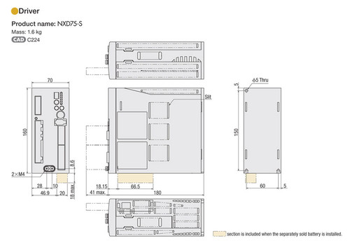 NXD75-S - Dimensions