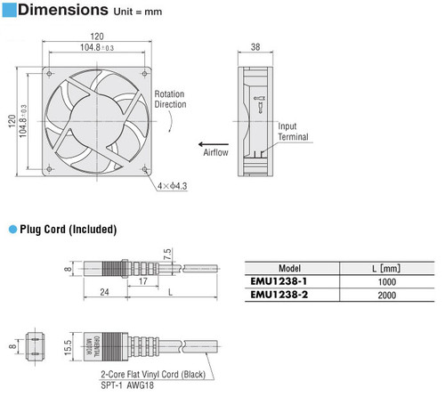 EMU1238-1 - Dimensions