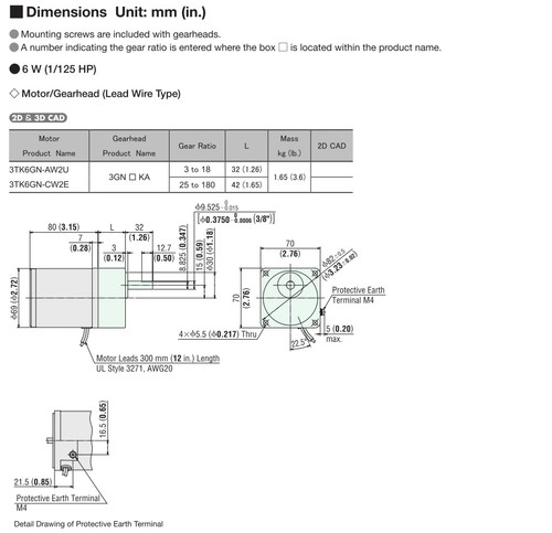 3TK6GN-AW2U / 3GN3KA - Dimensions