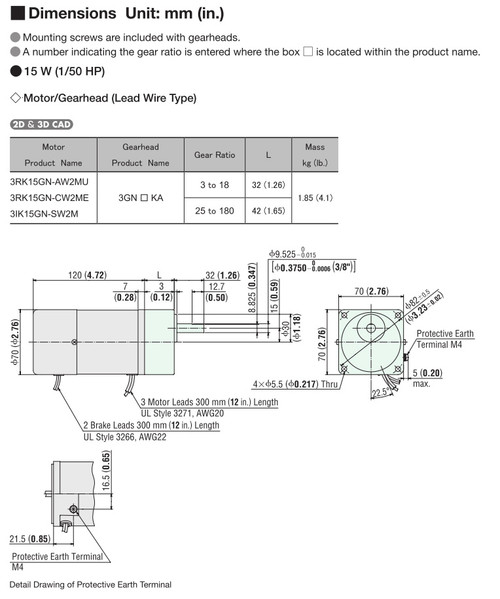 3IK15GN-SW2M / 3GN5KA - Dimensions