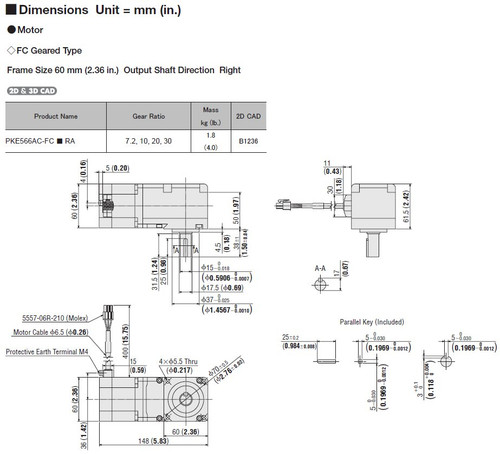 PKE566AC-FC7.2RA - Dimensions