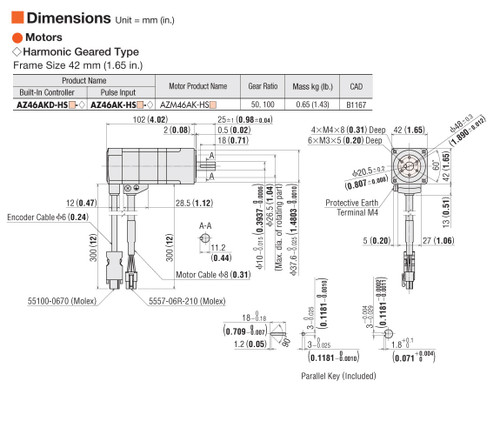 AZM46AK-HS50 - Dimensions