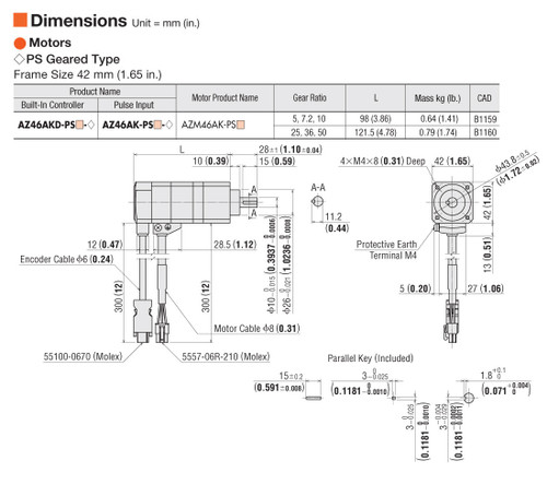 AZM46AK-PS25 - Dimensions