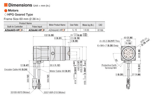 AZM66AK-HP15F - Dimensions