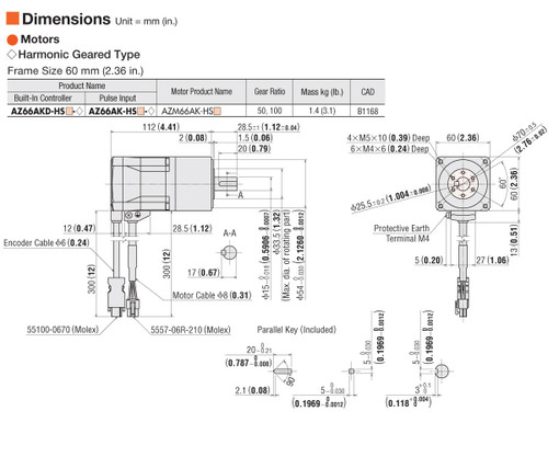 AZM66AK-HS50 - Dimensions