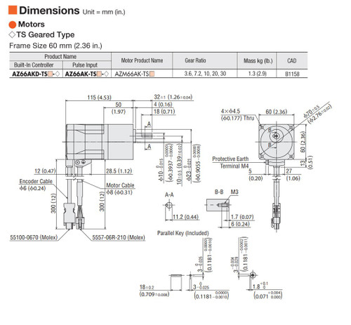 AZM66AK-TS10 - Dimensions