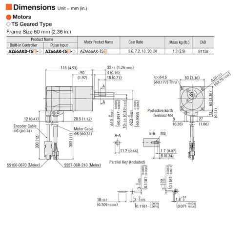 AZM66AK-TS30 - Dimensions