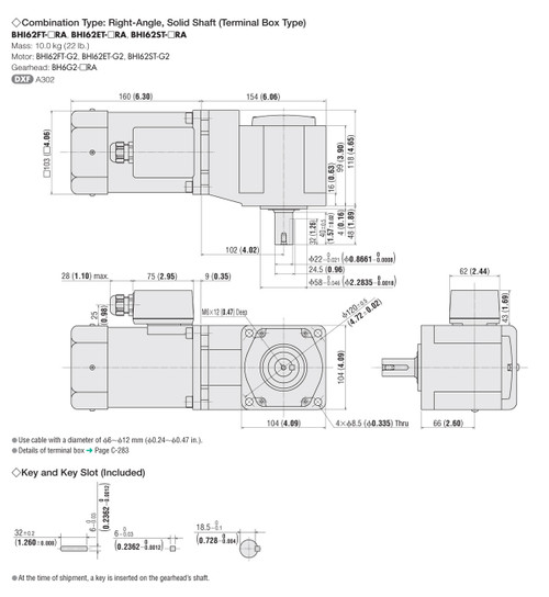 BHI62ET-120RA - Dimensions