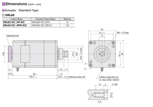 DRLM60-05A4PN-K - Dimensions