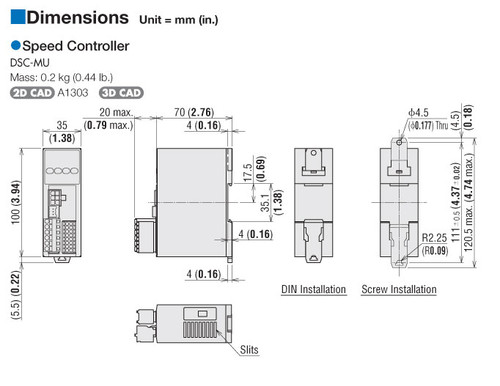 DSCI540ECM-36-3V - Dimensions