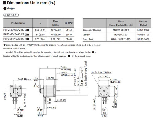 PKP258D28AA2-R2EL - Dimensions