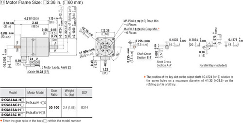 PK564BW-H100S - Dimensions