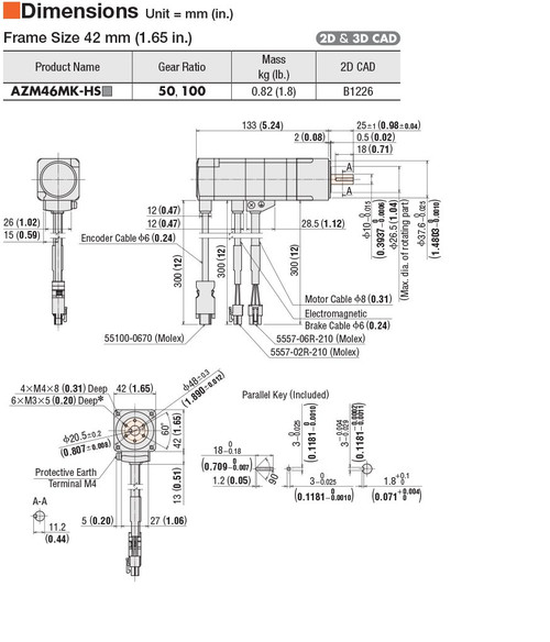 AZM46MK-HS50 - Dimensions