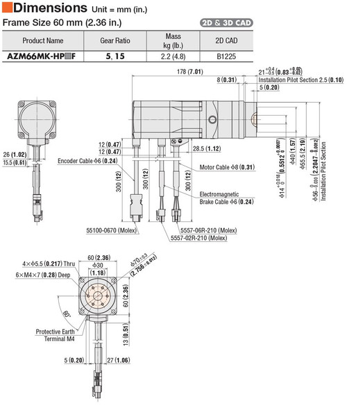 AZM66MK-HP5F - Dimensions