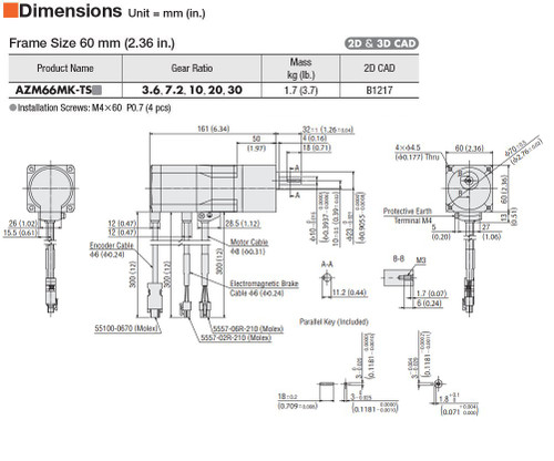 AZM66MK-TS3.6 - Dimensions