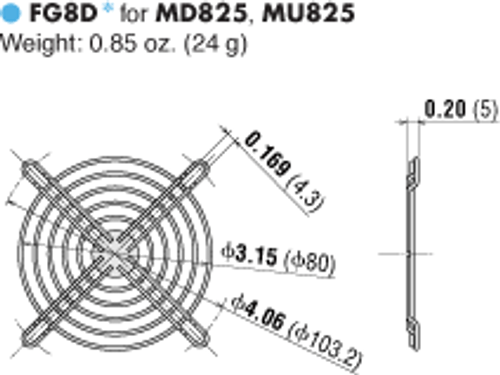 A-825-GF - Dimensions