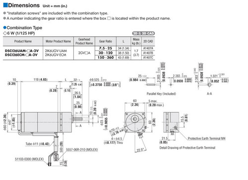 2IK6UECM-180A - Dimensions