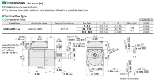 4IK25UCT2-360A - Dimensions