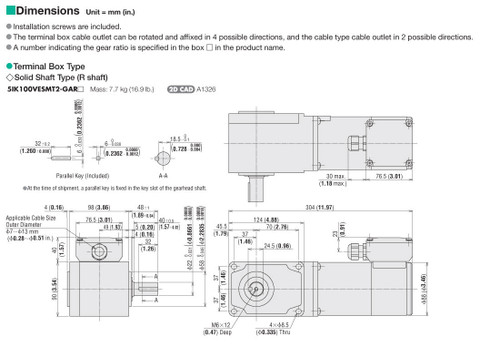 5IK100VESMT2-GAR60 - Dimensions