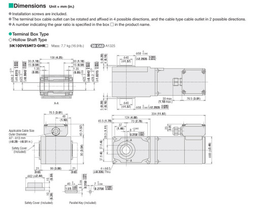 5IK100VESMT2-GHR60 - Dimensions